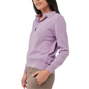 Pact pullover collared sweater lavender / purple